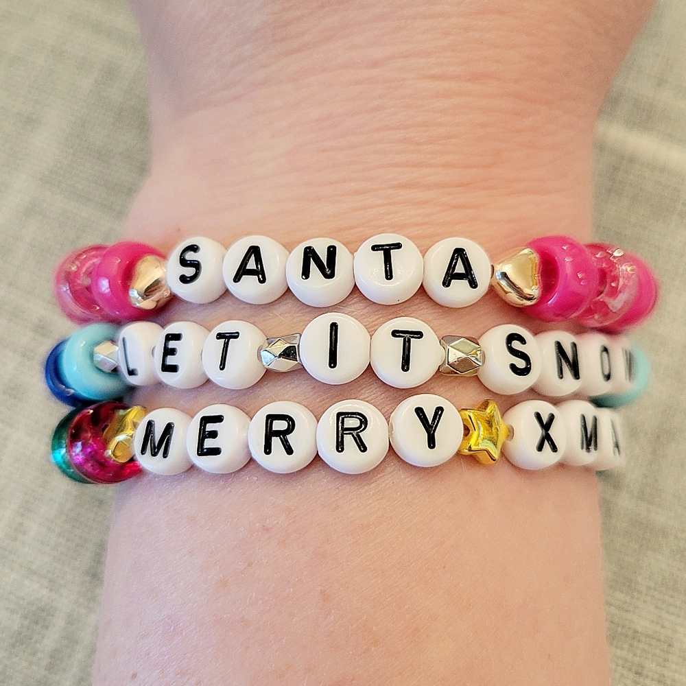 🆕️ 3 Christmas winter friendship bracelets for trading gifts stocking stuffers
